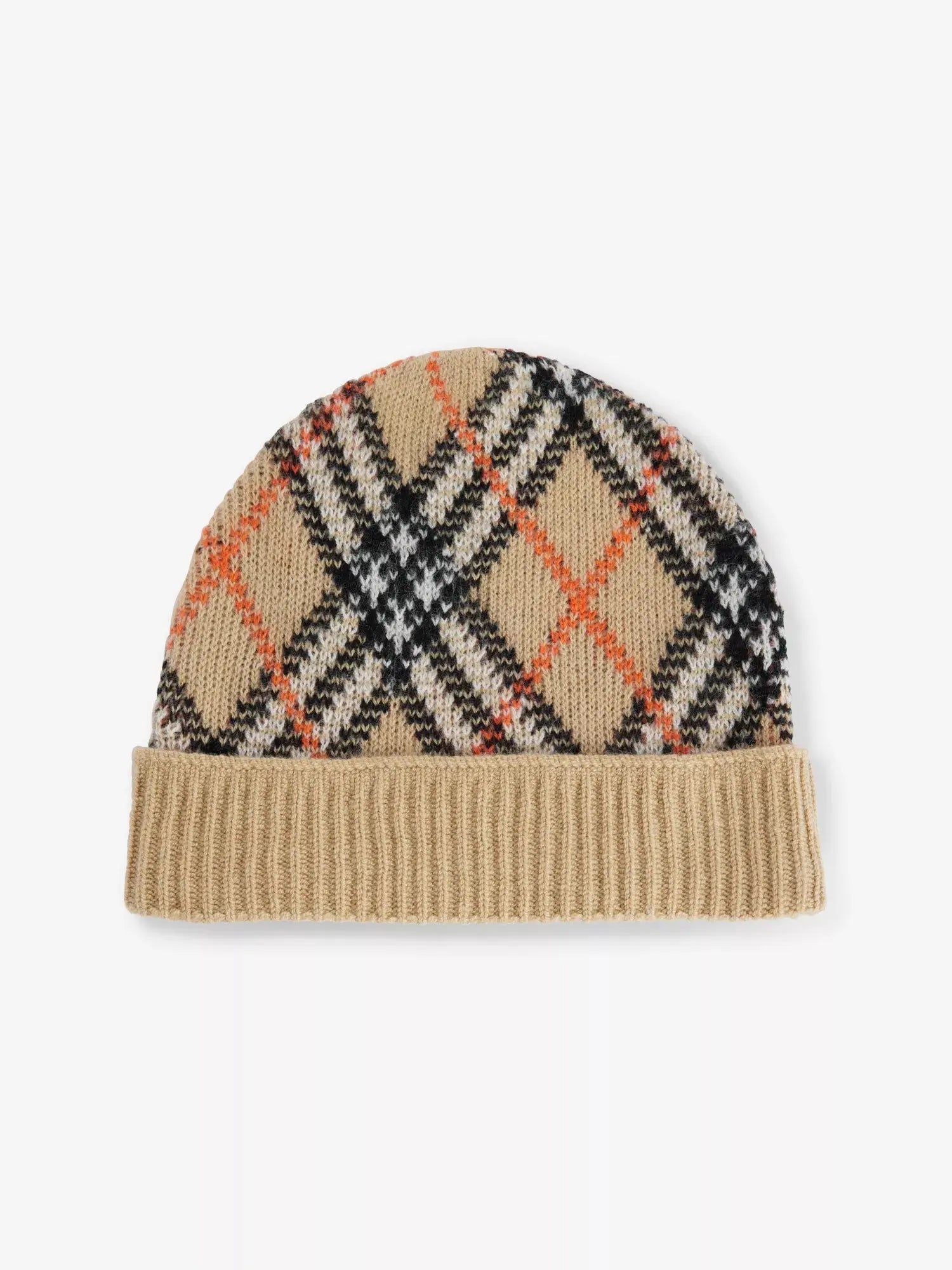 Women's Check-print ribbed cashmere-blend beanie Burberry