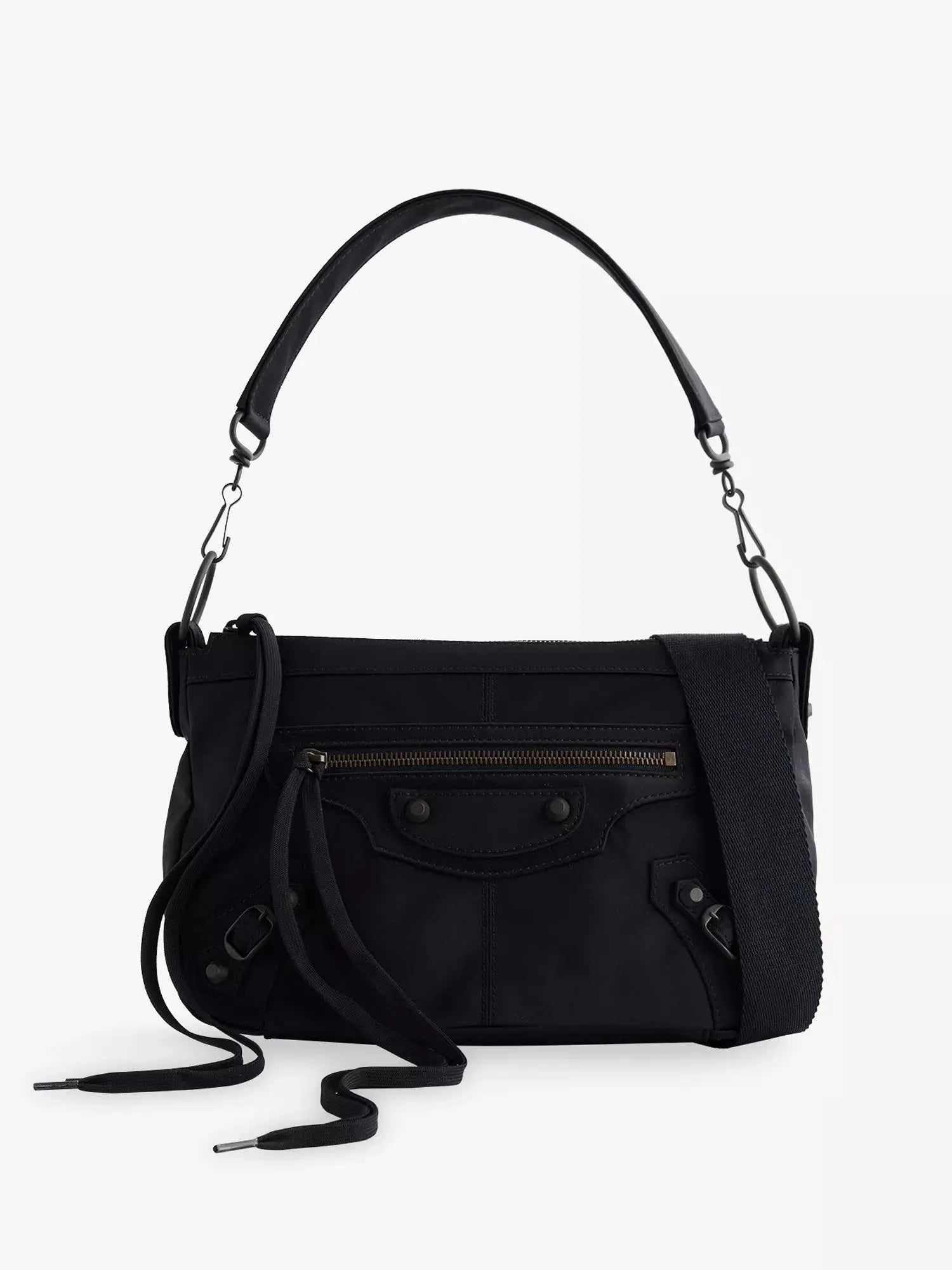 Men's Le City Moto Small Shell-Woven Crossbody Bag Balenciaga