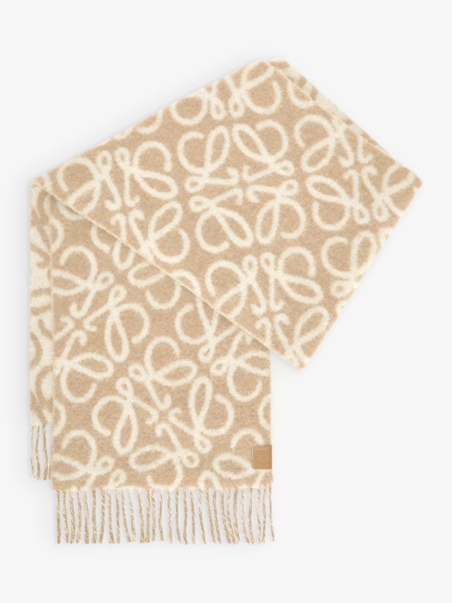 Anagram-patch wool and alpaca-blend scarf