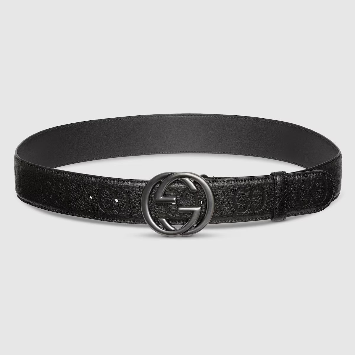 Men's Belt with Interlocking G buckle 4cm width Gucci