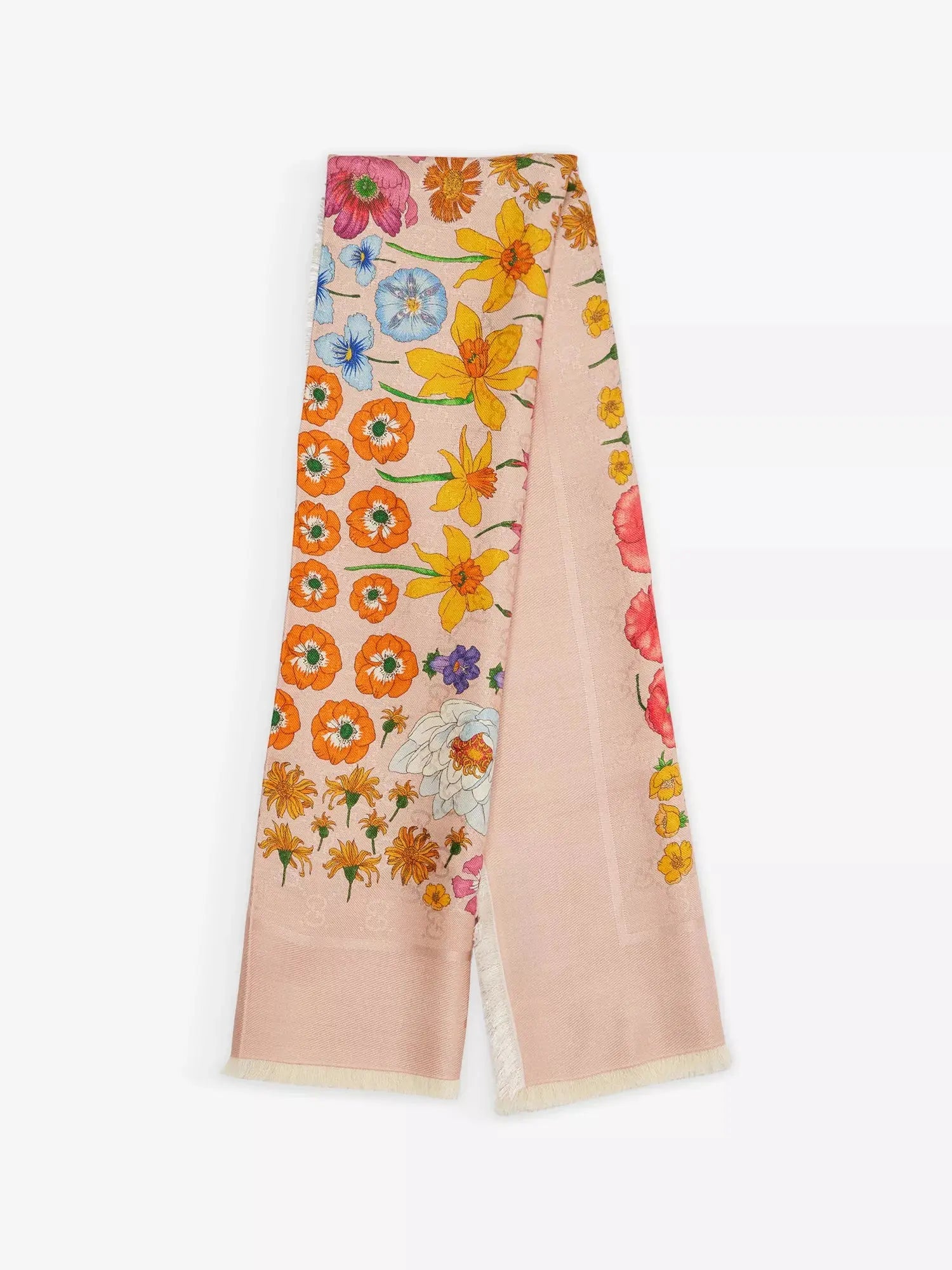 Women's Erbarium Floral-Print Silk-and-Wool-Blend Scarf Gucci