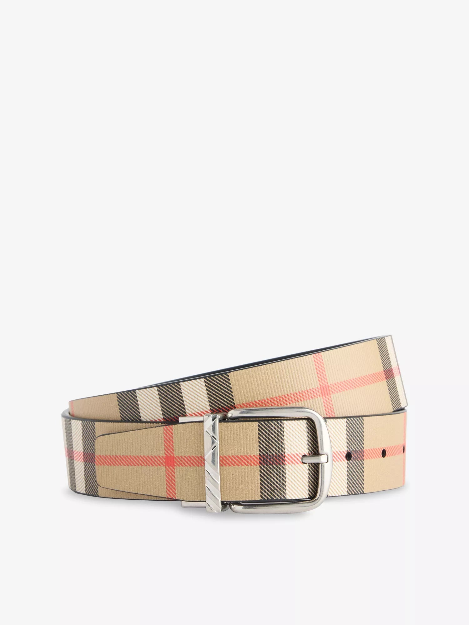 Men's The Check Leather Belt Burberry