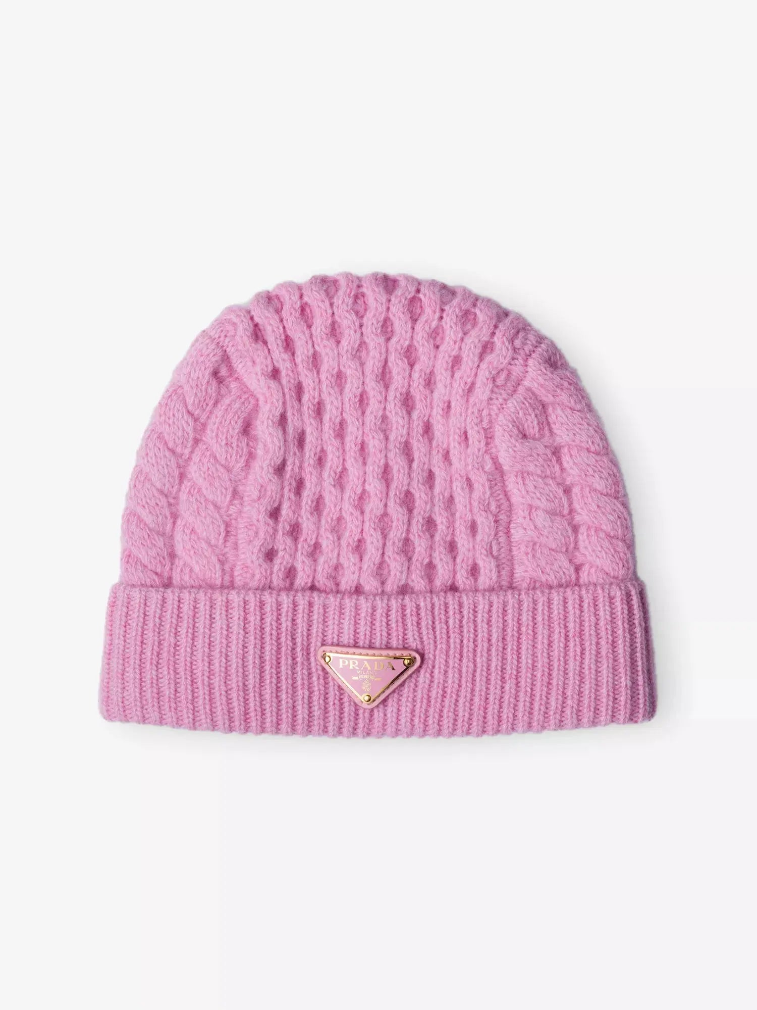 Women's Logo-Plaque Wool Beanie Prada