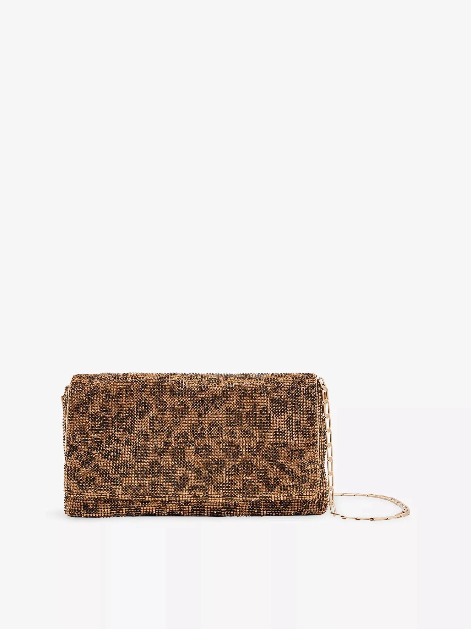 Women's Soho Leopard-Print Woven Shoulder Bag Reiss