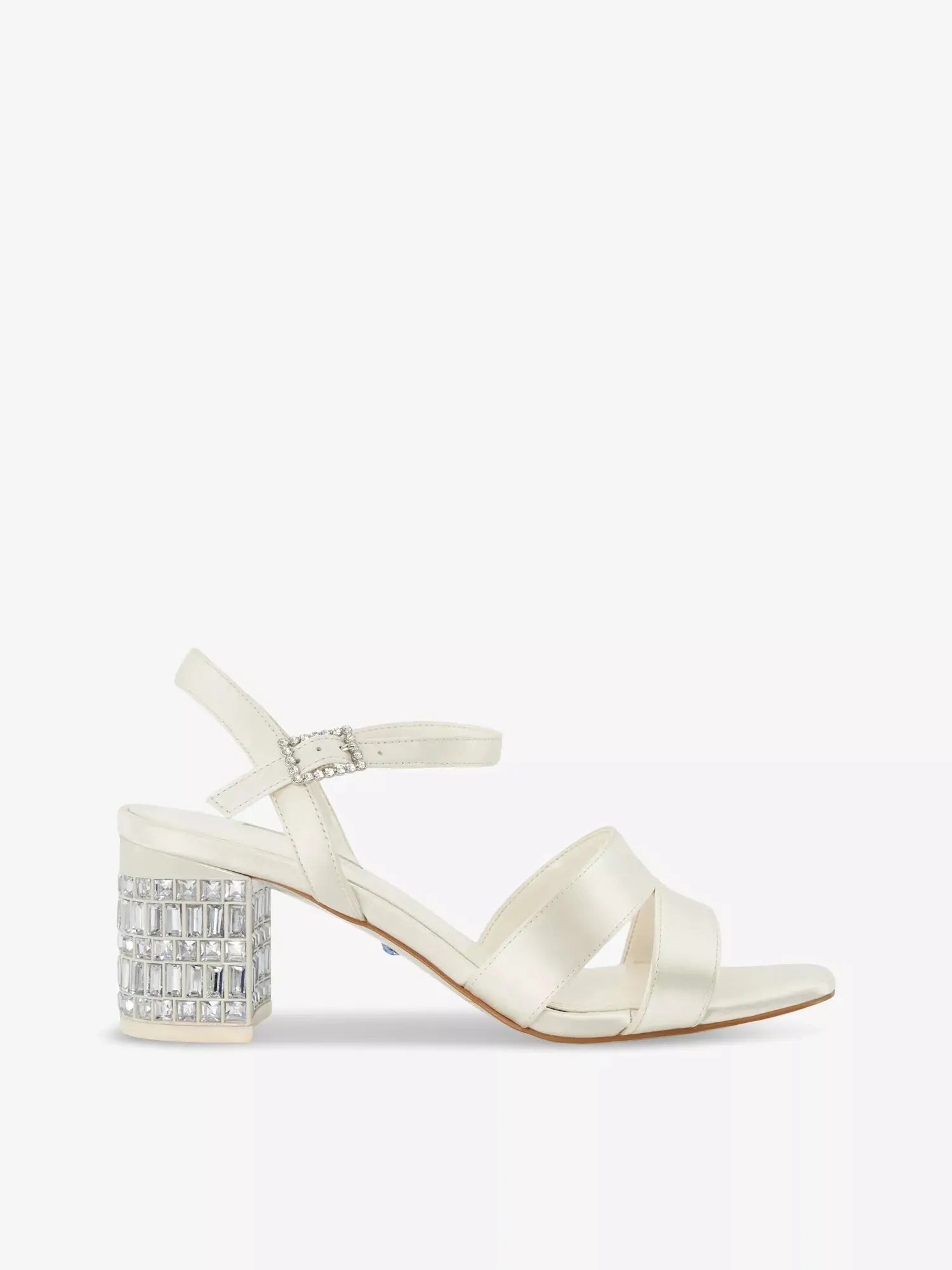 Women's Bridal Matrimony crystal-embellished satin heeled sandals Dune