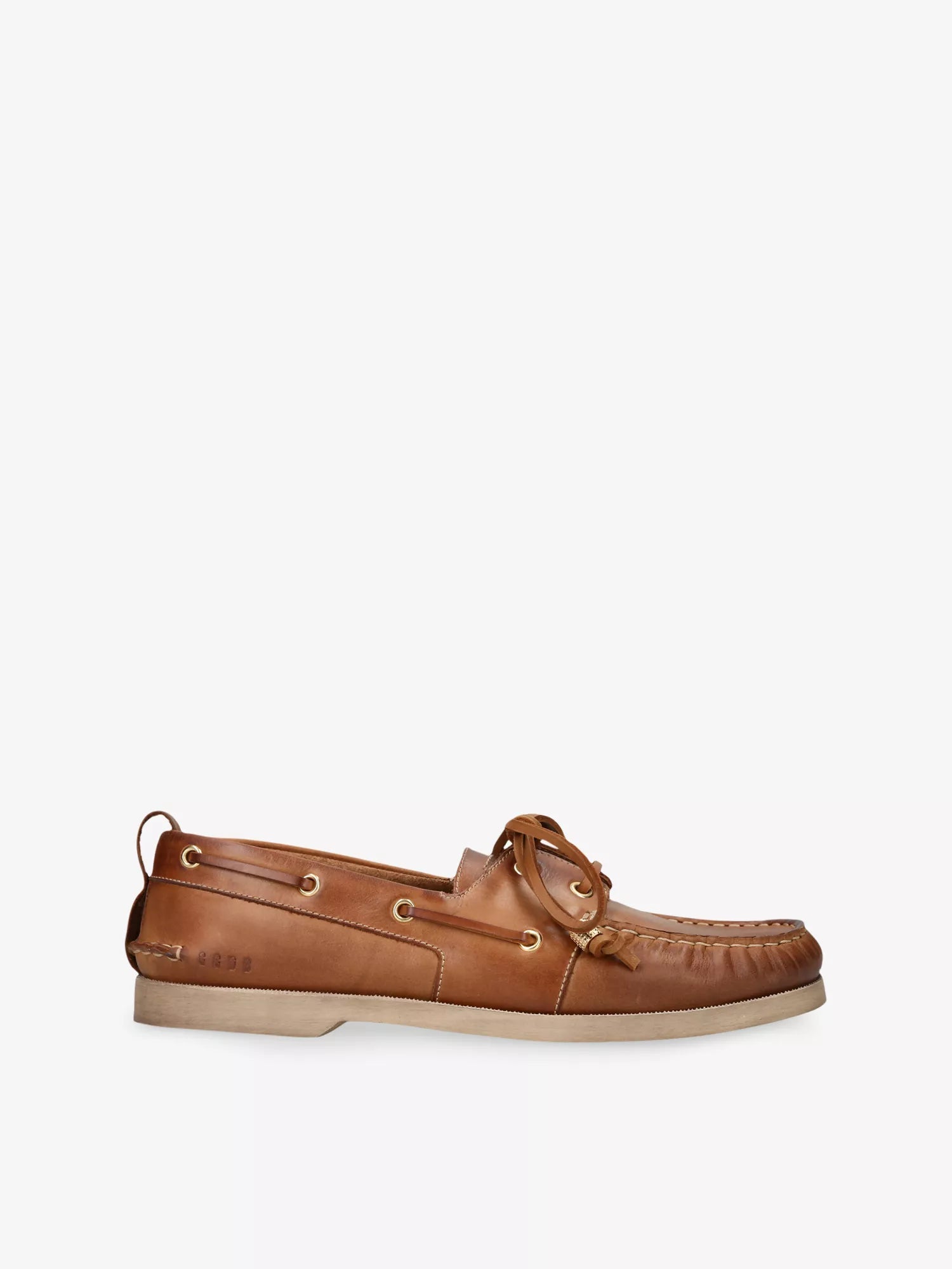 Men's Logo-Embossed Leather Boat Shoes Golden Goose