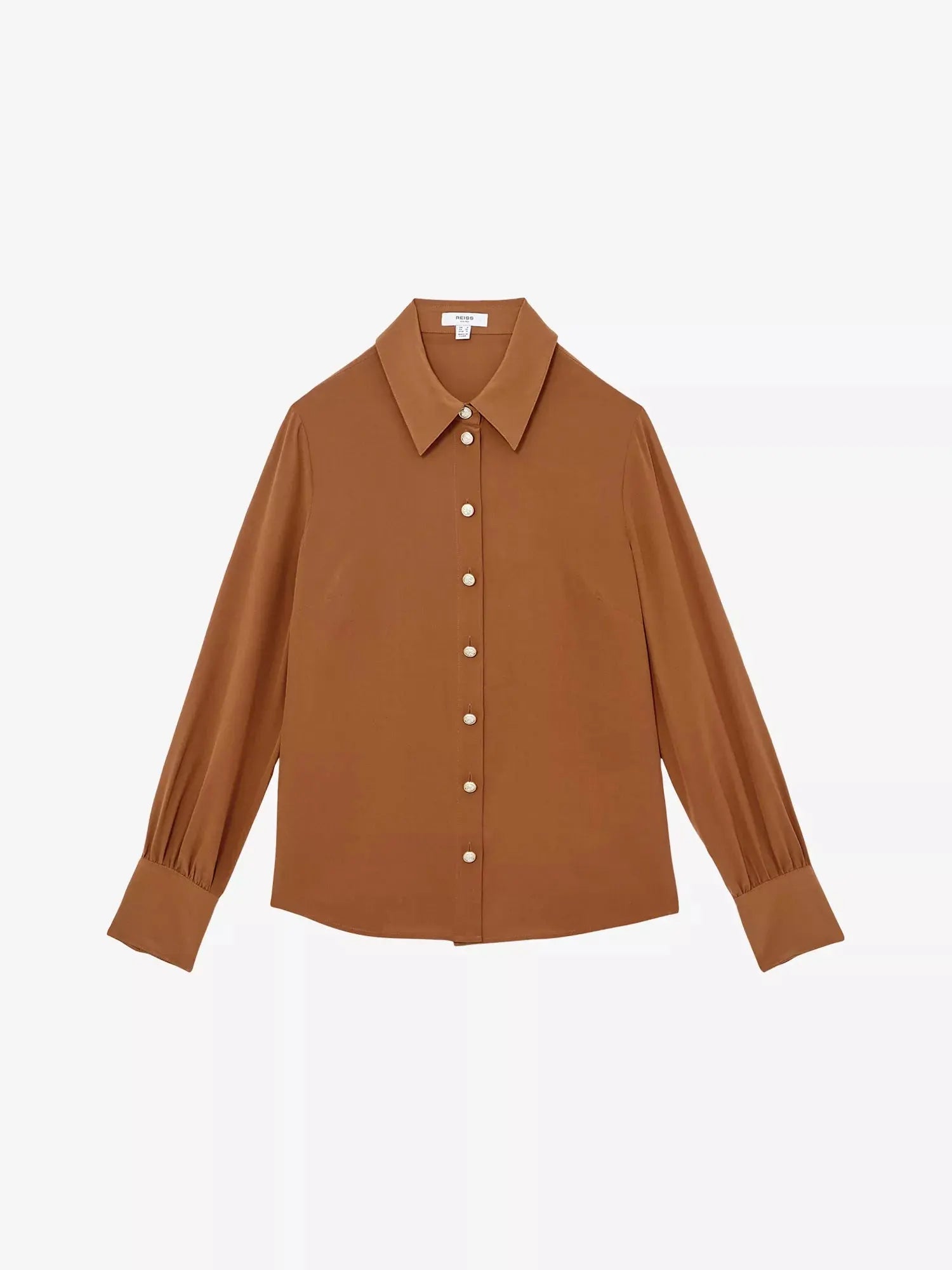 Women's Gianna Regular-Fit Long-Sleeve Silk Shirt Reiss