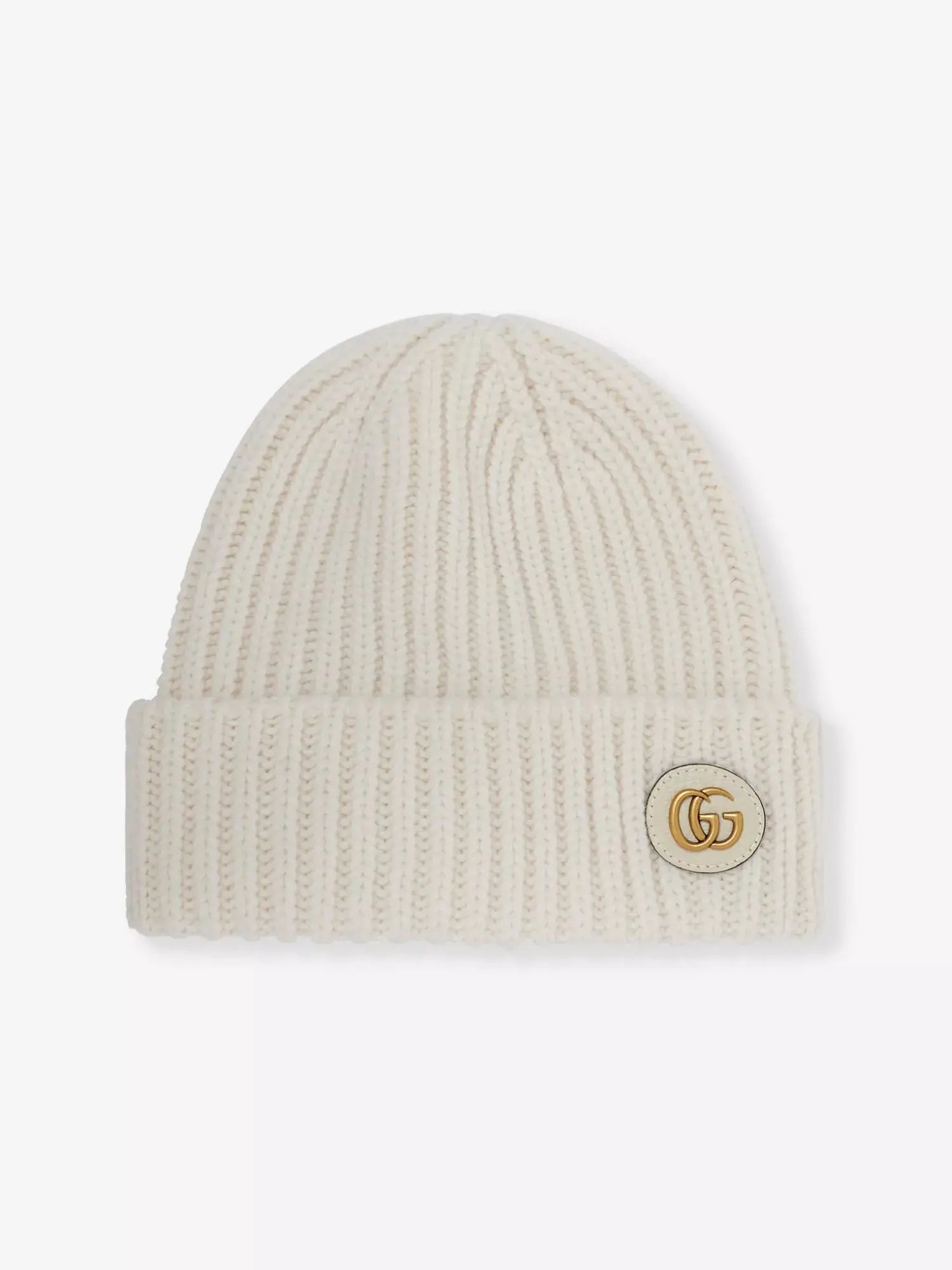 Women's Double G Ribbed Wool-Blend Knitted Beanie Hat Gucci