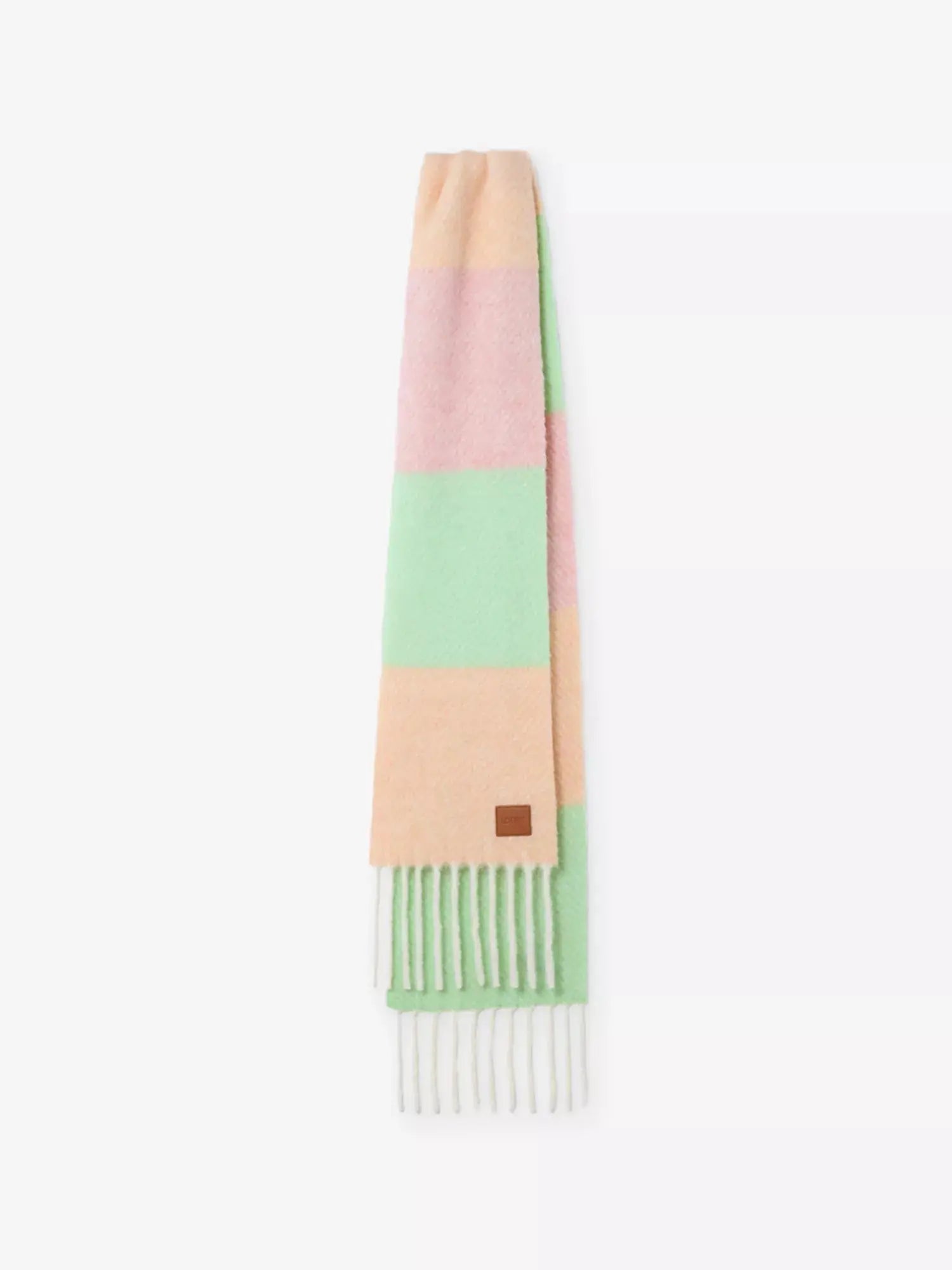 Women's Striped Branded Wool-Blend Scarf Loewe