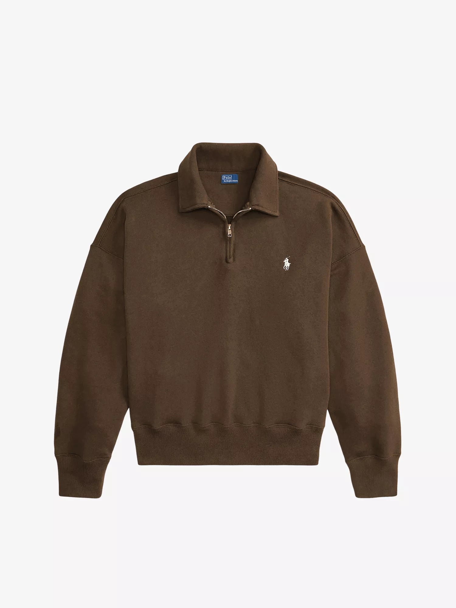 Brand-Embroidered Half-Zip Cotton-Blend Sweatshirt