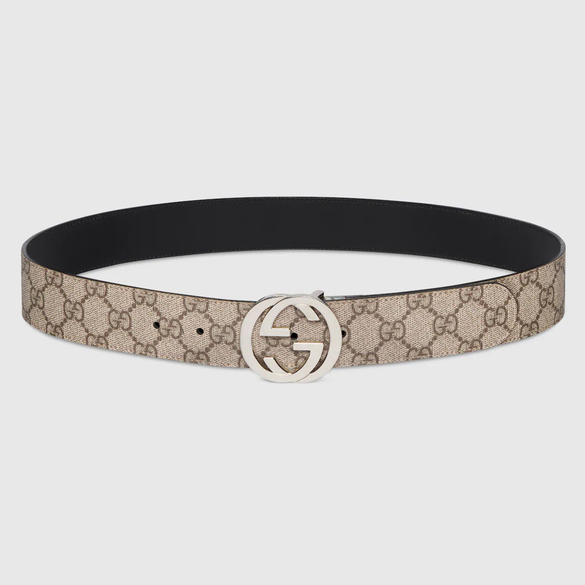 Men's Reversible belt with Interlocking G buckle 3.7cm width Gucci