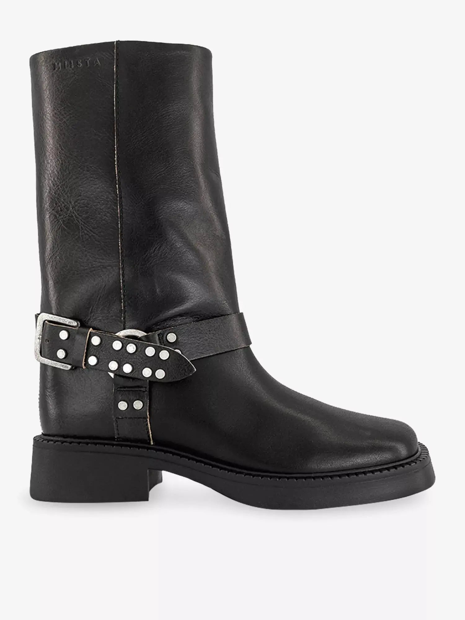 Women's Maitea Leather Flat Ankle Boots Miista