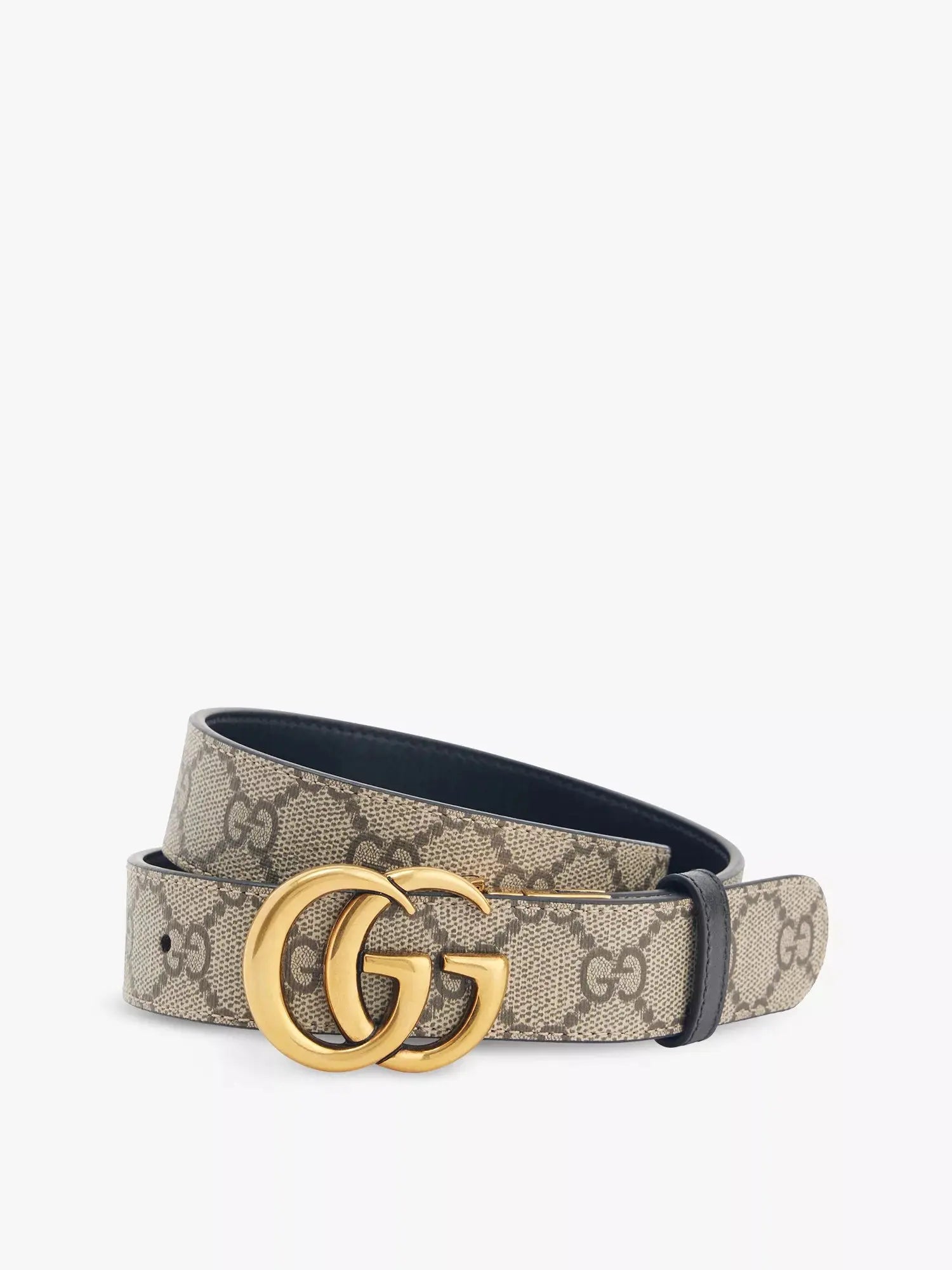 Women's Monogram-print brand-plaque leather belt Gucci
