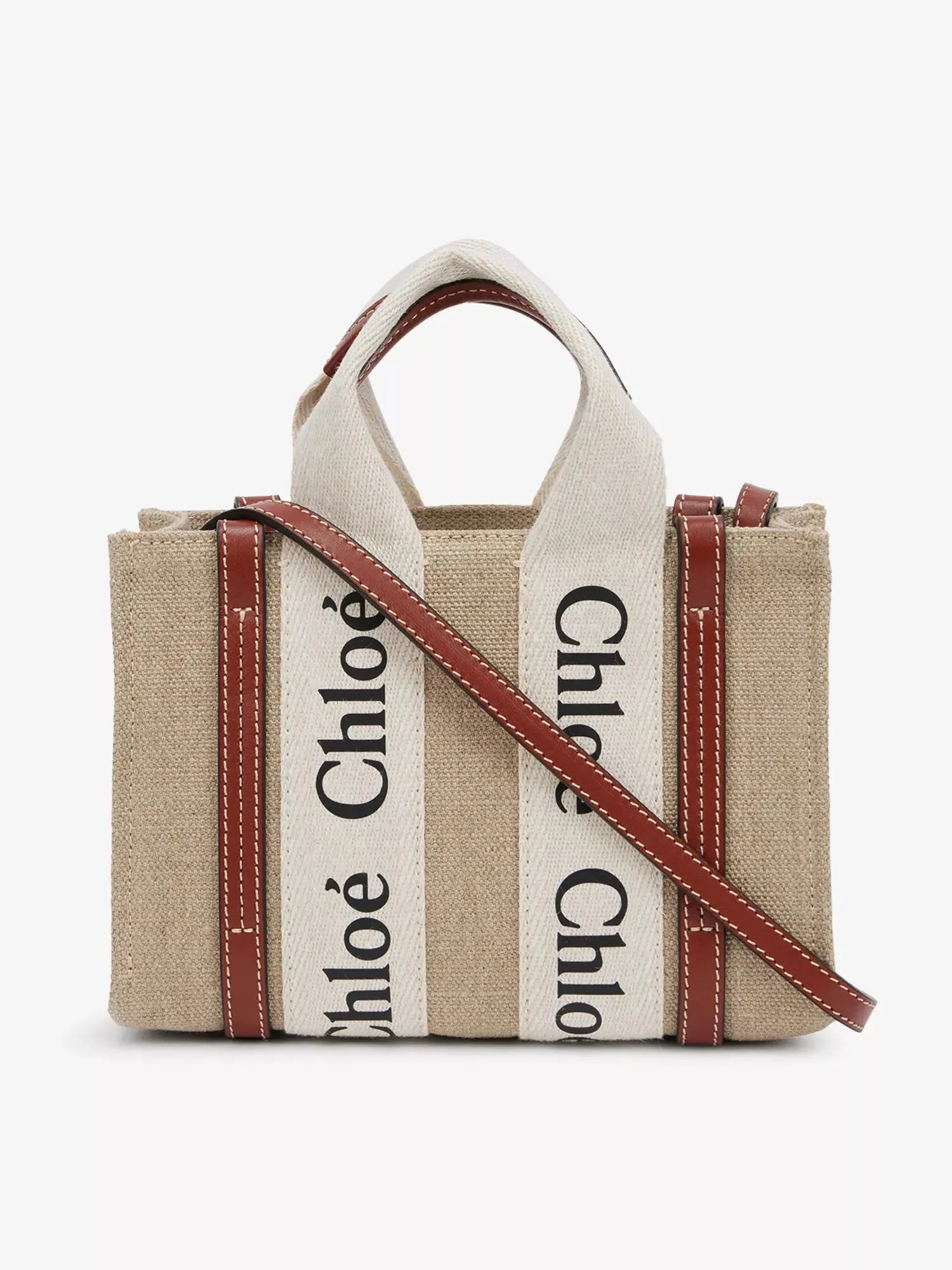 Women's Woody mini cotton-canvas tote bag Chloé