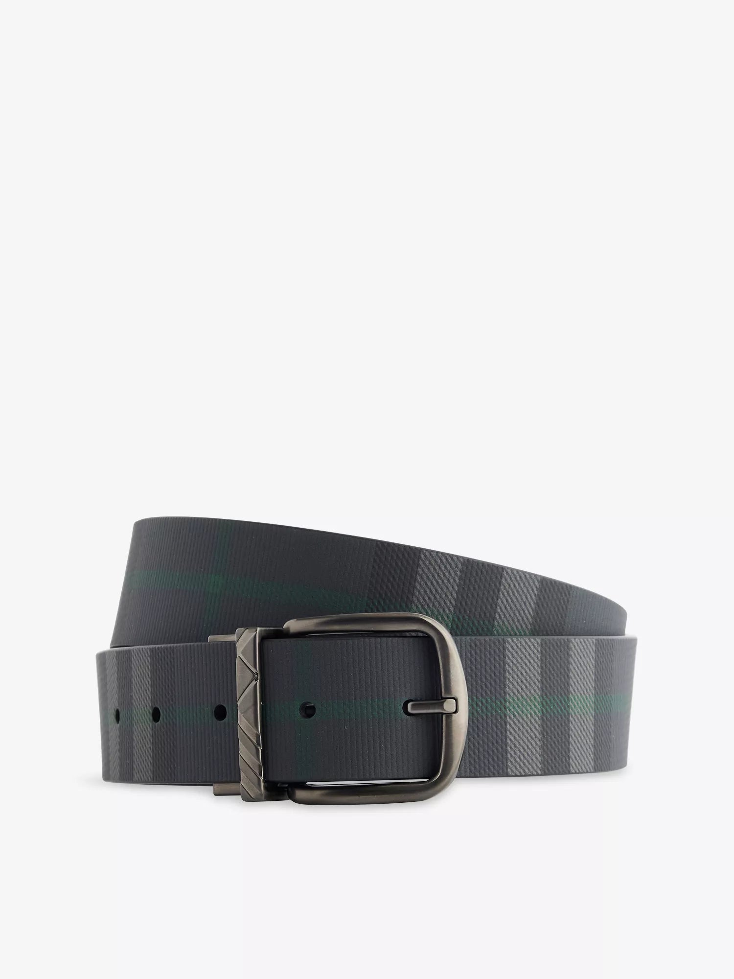 Men's Reversible Checked Leather Belt Burberry