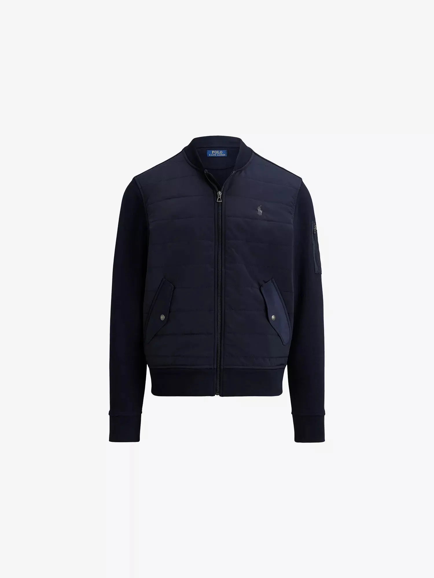 Men's Hybrid Quilted-Panel Cotton-Blend And Woven Bomber Jacket Polo Ralph Lauren