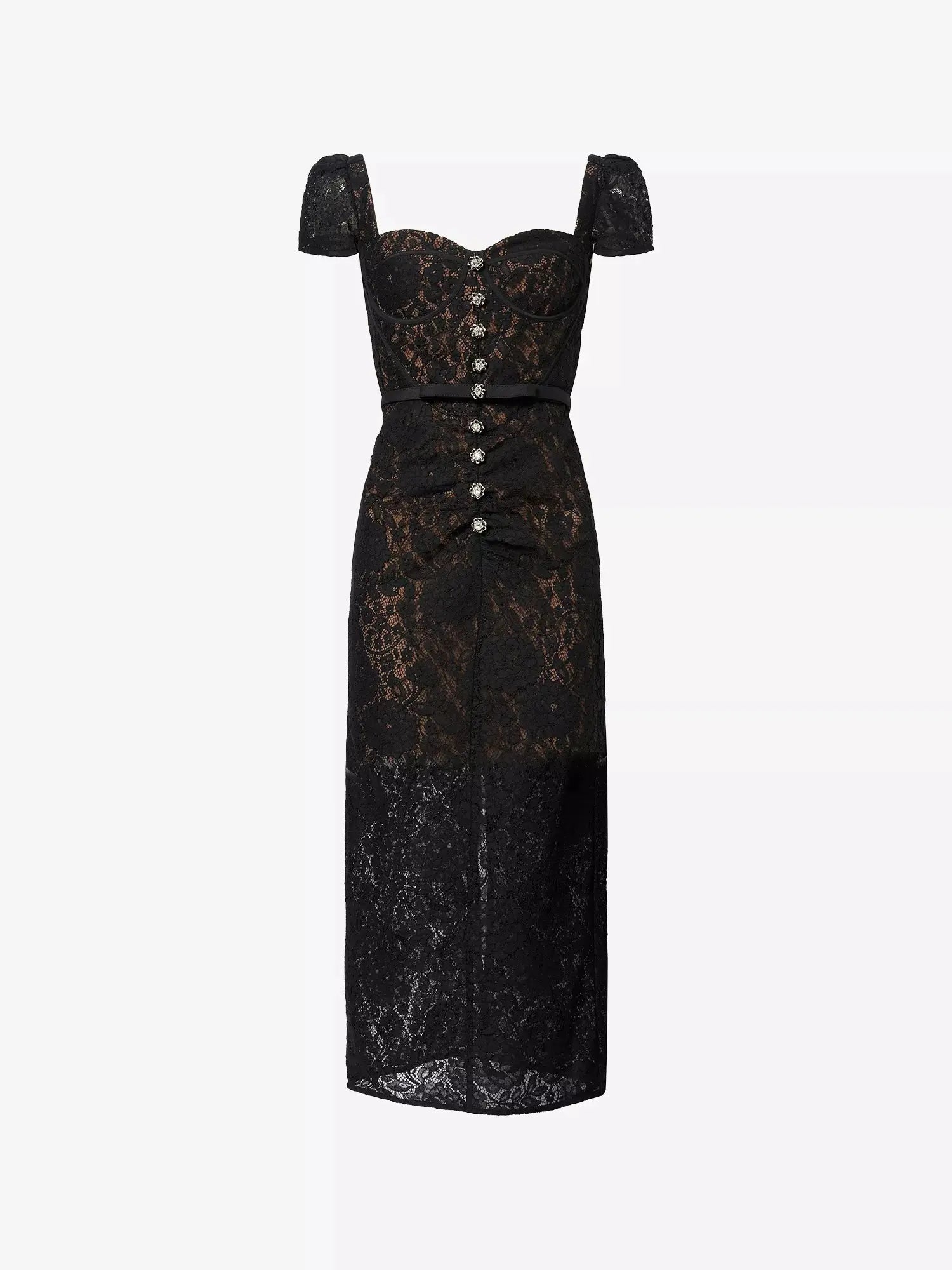 Women's Sweetheart Lace Cotton-Blend Midi Dress Self-Portrait