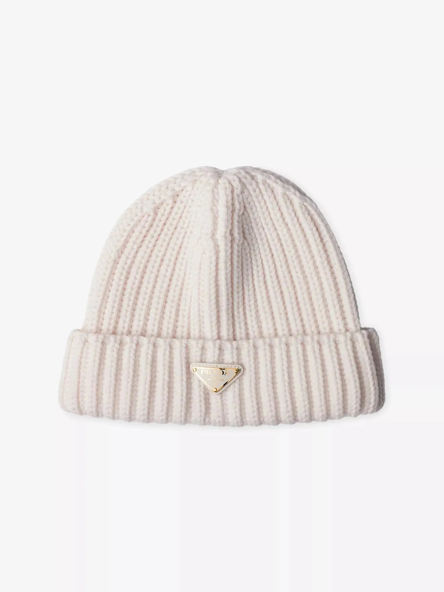 Women's Logo-Embellished Knitted Wool Beanie Prada