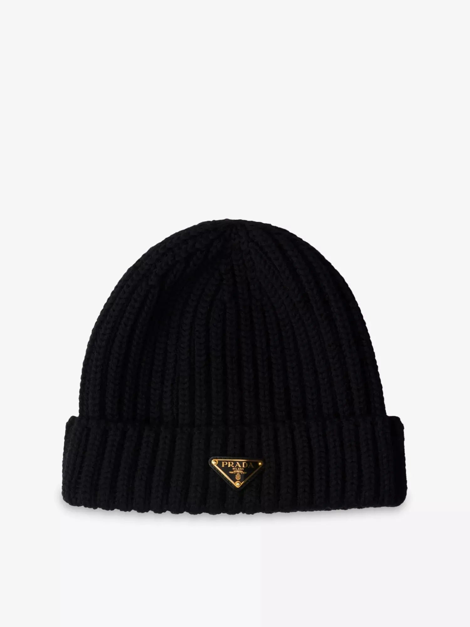 Women's Logo-Embellished Knitted Wool Beanie Prada