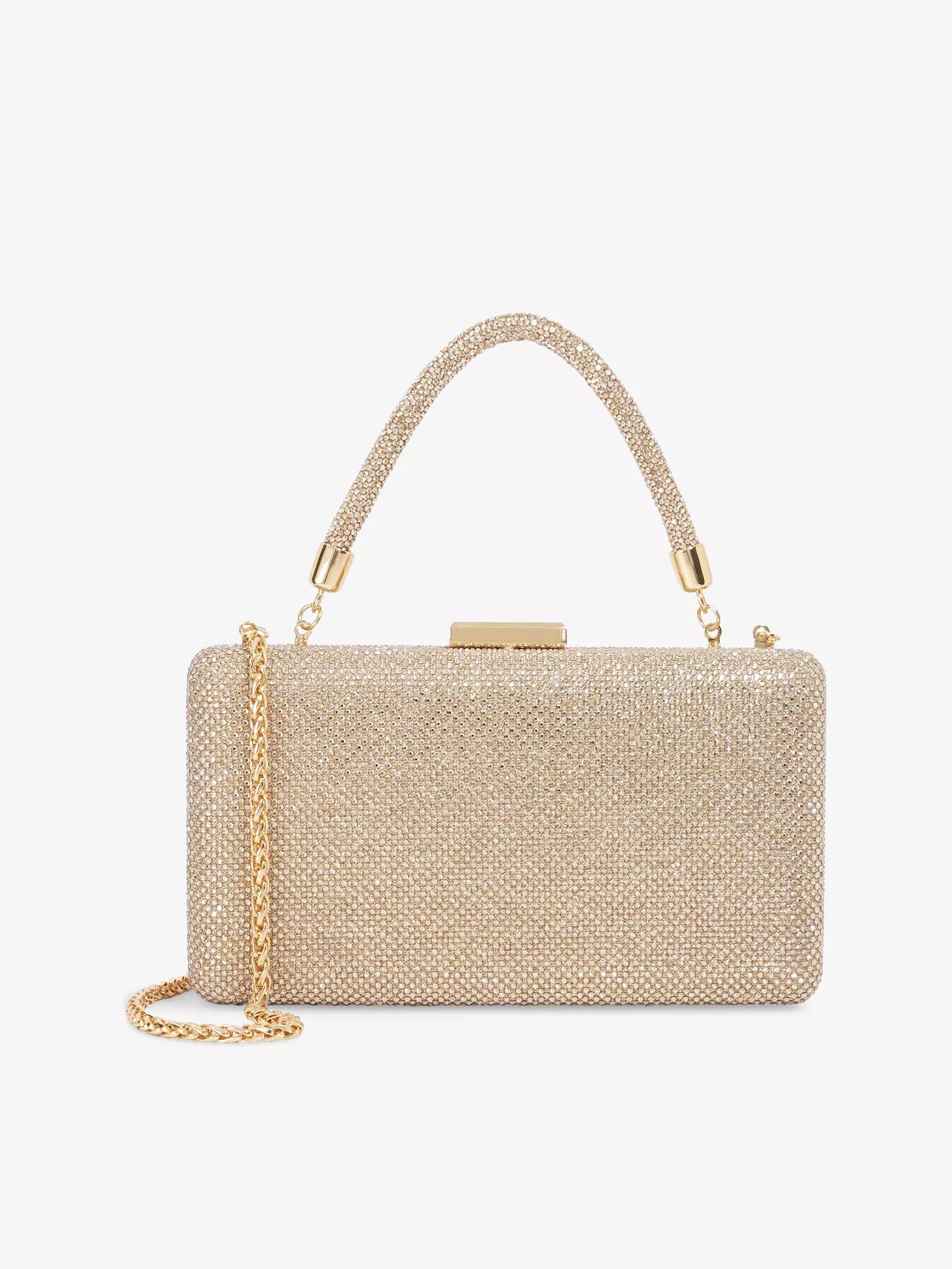 Beaut Diamante Top-Handle Clutch Bag