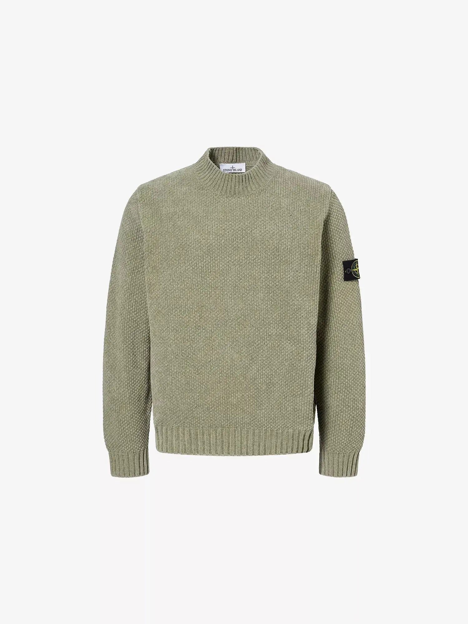 Men's Moss-Stitch Mock-Neck Cotton-Chenille Jumper Stone Island