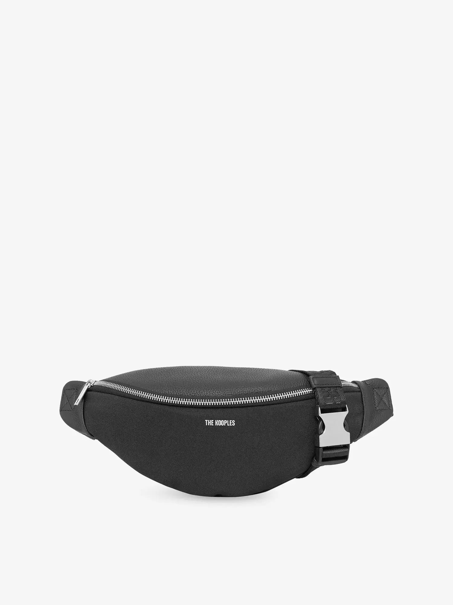 Men's Branded Leather and Canvas Belt Bag The Kooples
