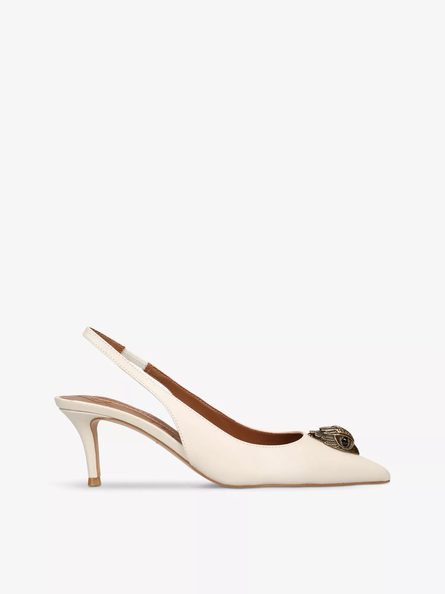 Belgravia eagle-embellished leather heeled slingbacks
