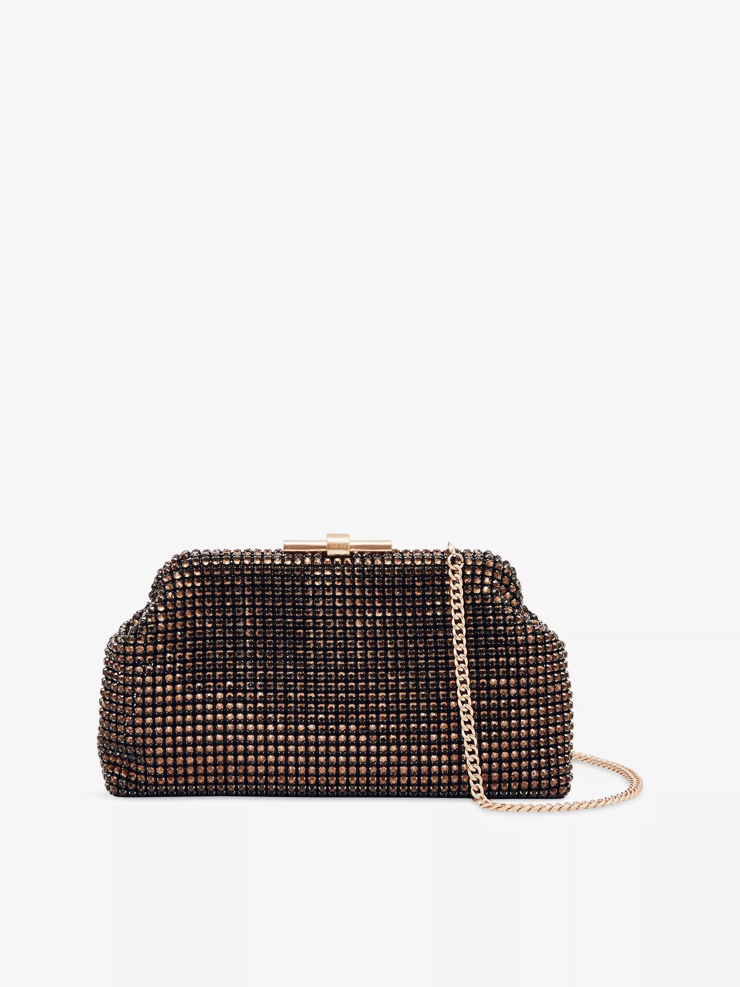 Adaline chain-strap crystal-embellished woven clutch bag