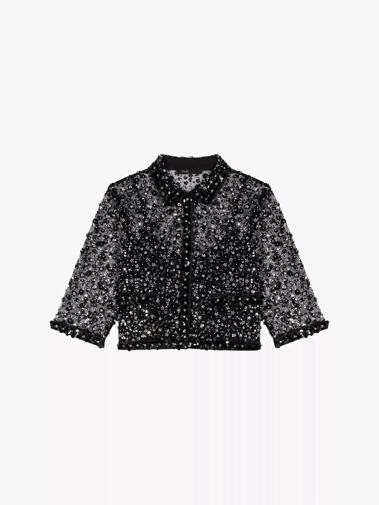 Women's Relaxed-Fit Sequin-Embellished Tulle Shirt Maje