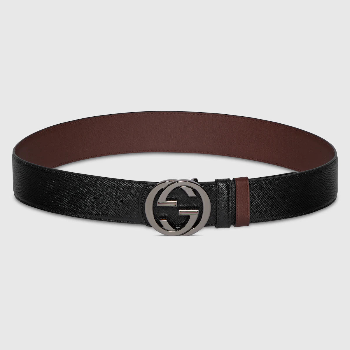 Men's Reversible belt with Interlocking G buckle 4cm width Gucci