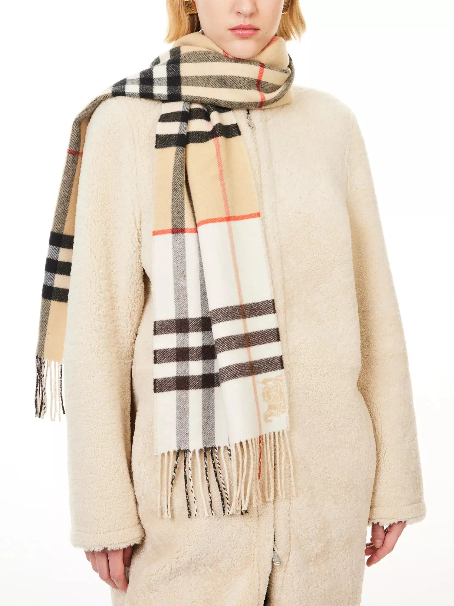 Women's Contrast Check Cashmere Scarf Burberry