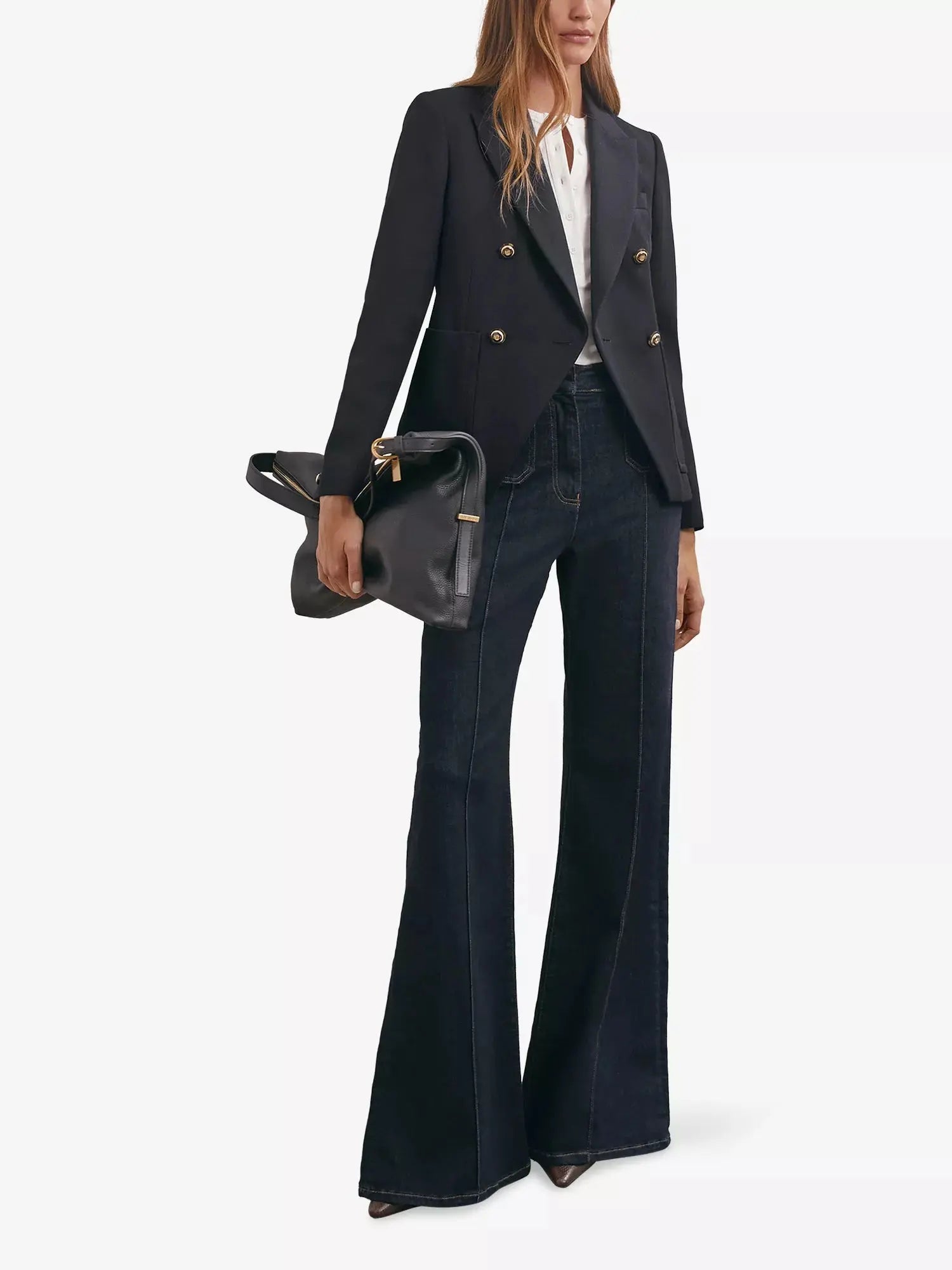 Women's Gigi Double-Breasted Wool-Blend Blazer Reiss