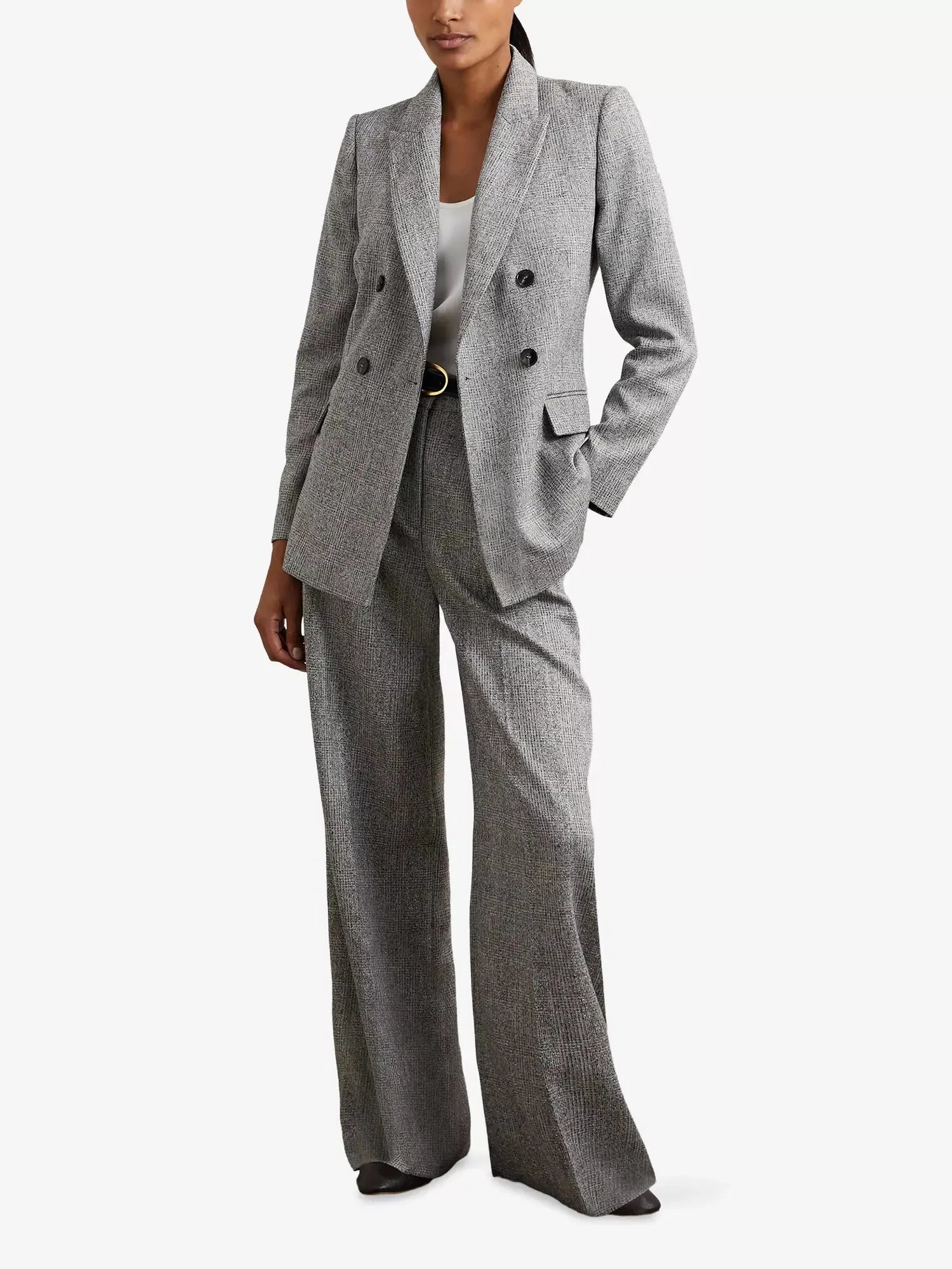 Women's Darlton Double-Breasted Stretch-Woven Blazer Reiss