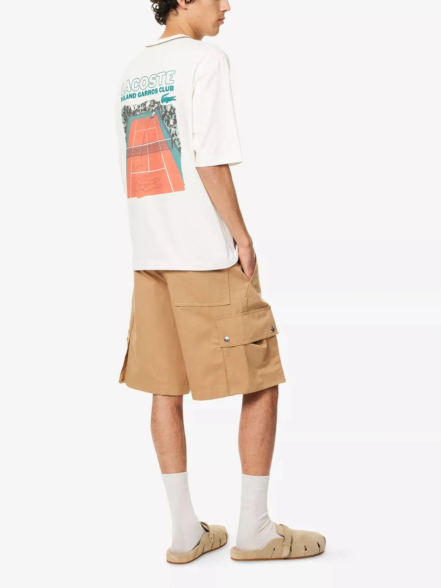 Men's Lacoste x Roland-Garros Graphic-Print Crewneck Cotton-Jersey T-Shirt Lacoste