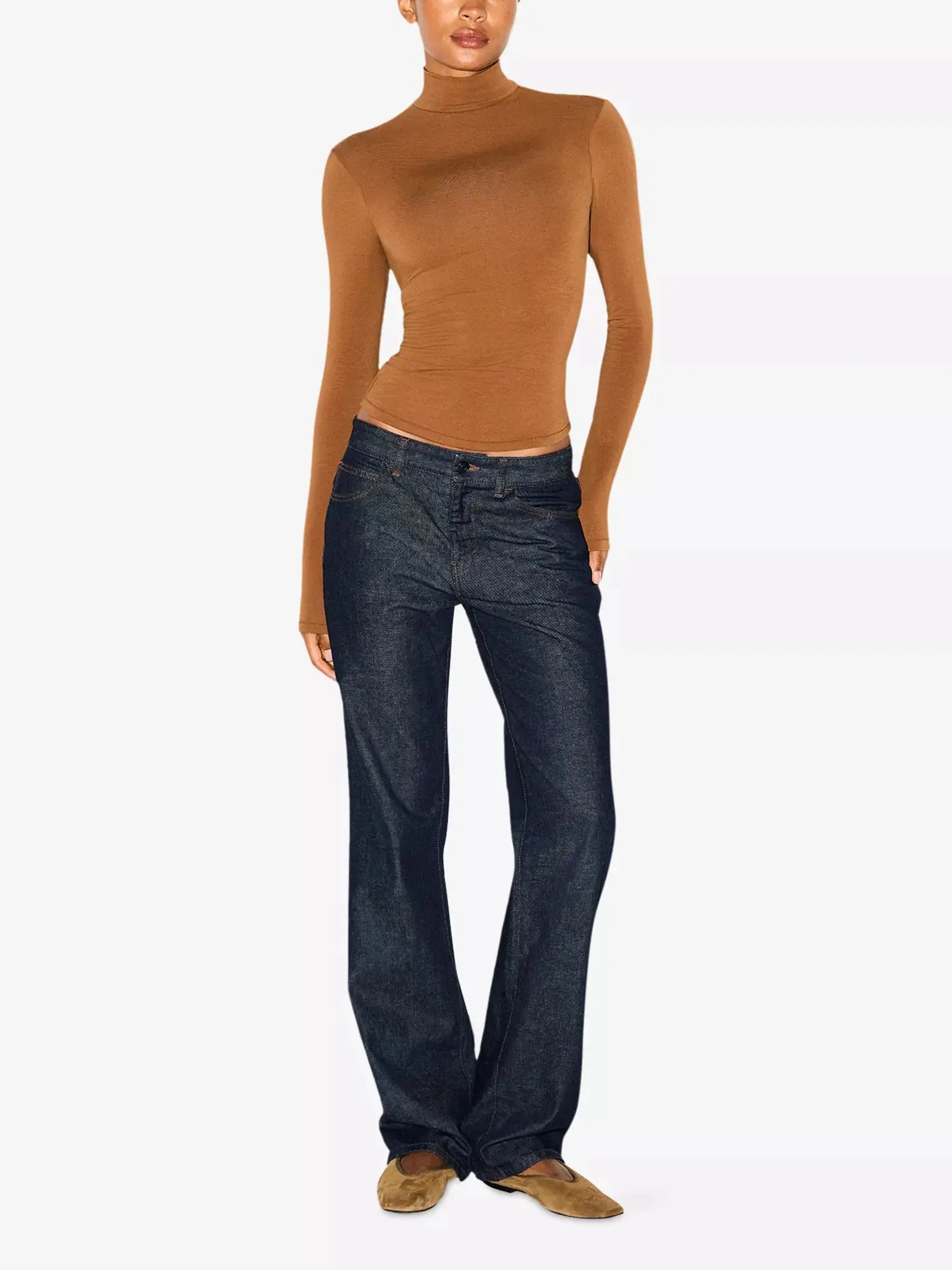 Women's Cotton Jersey Turtleneck Stretch-Cotton Top SKIMS