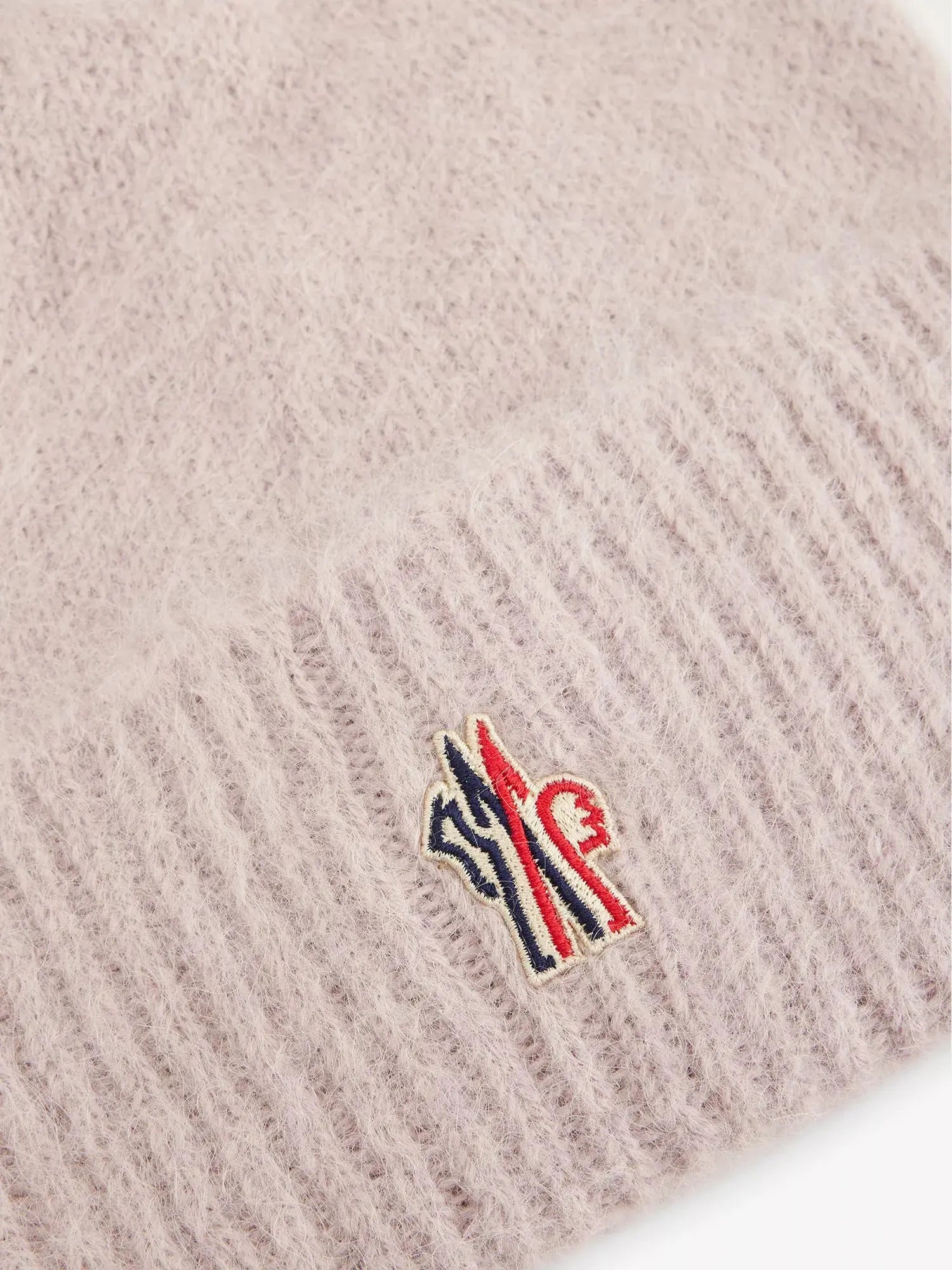 Women's Ribbed Logo-Patch Alpaca Beanie Hat Moncler
