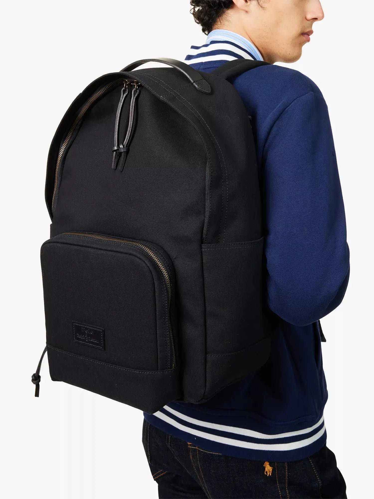 Men's Leather-Trim Canvas Backpack Polo Ralph Lauren