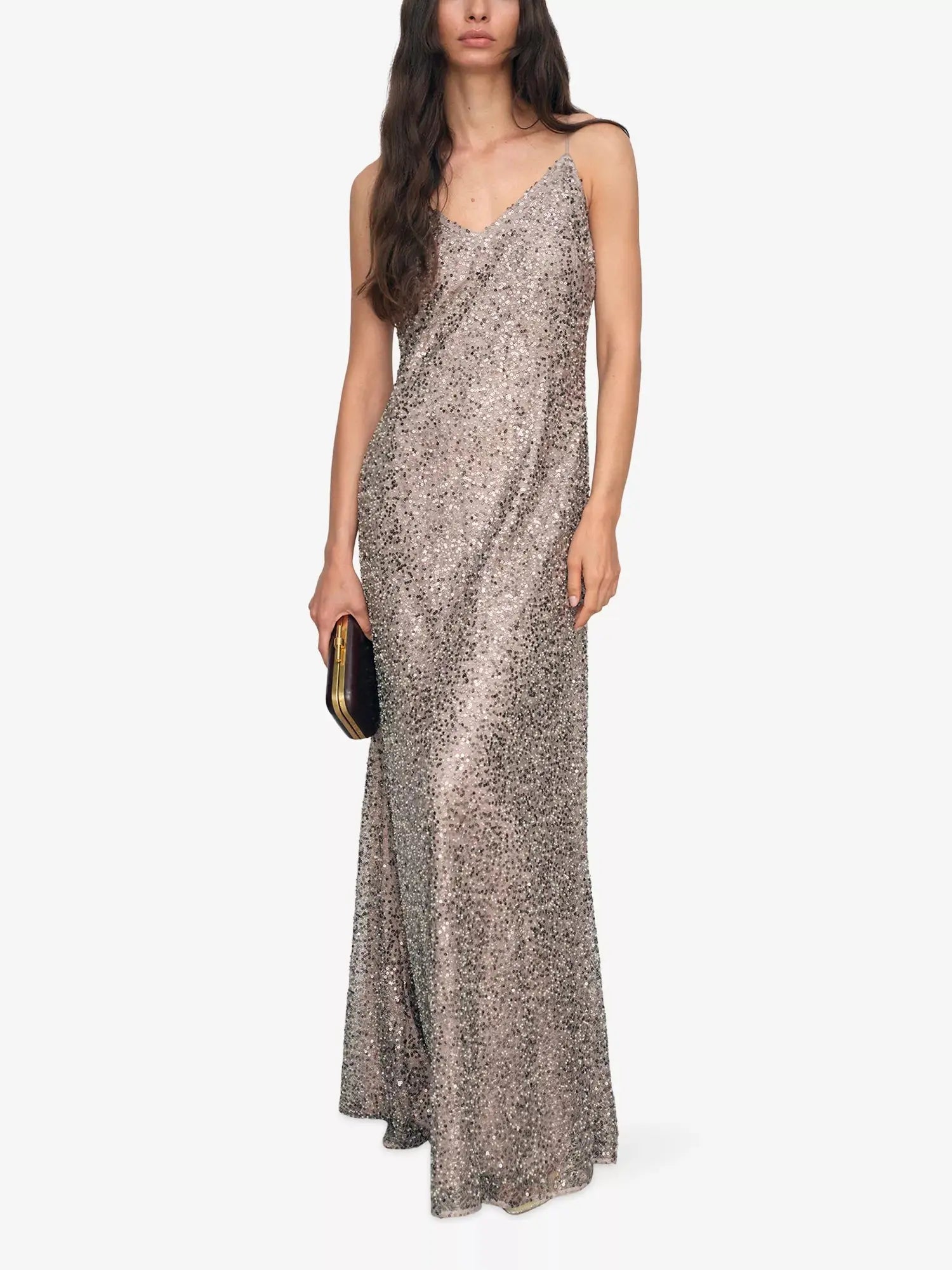 Women's Faye Embellished Sequin Maxi Gown Reiss