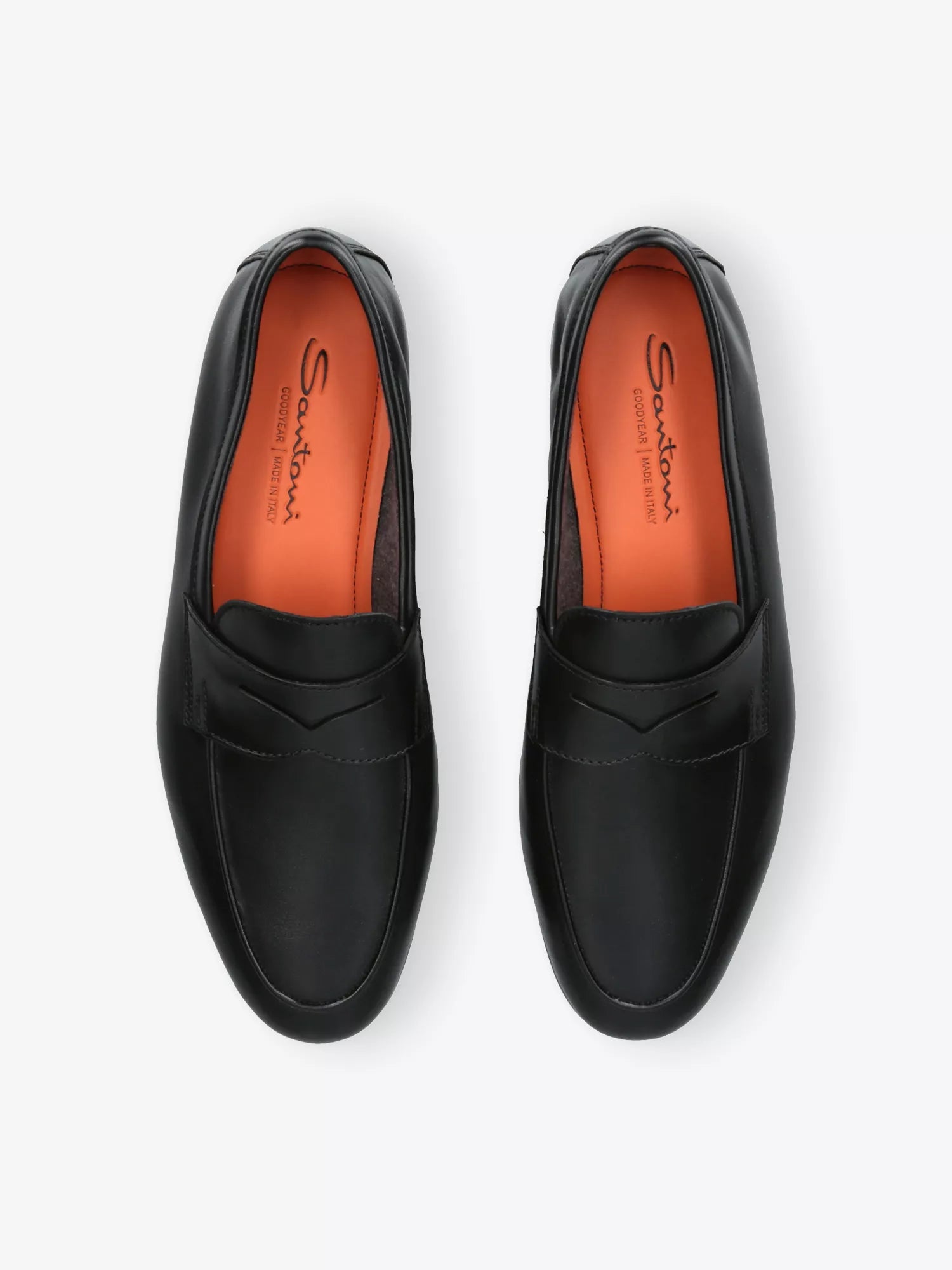 Men's Carlo Cashmere And Leather Penny Loafers Santoni