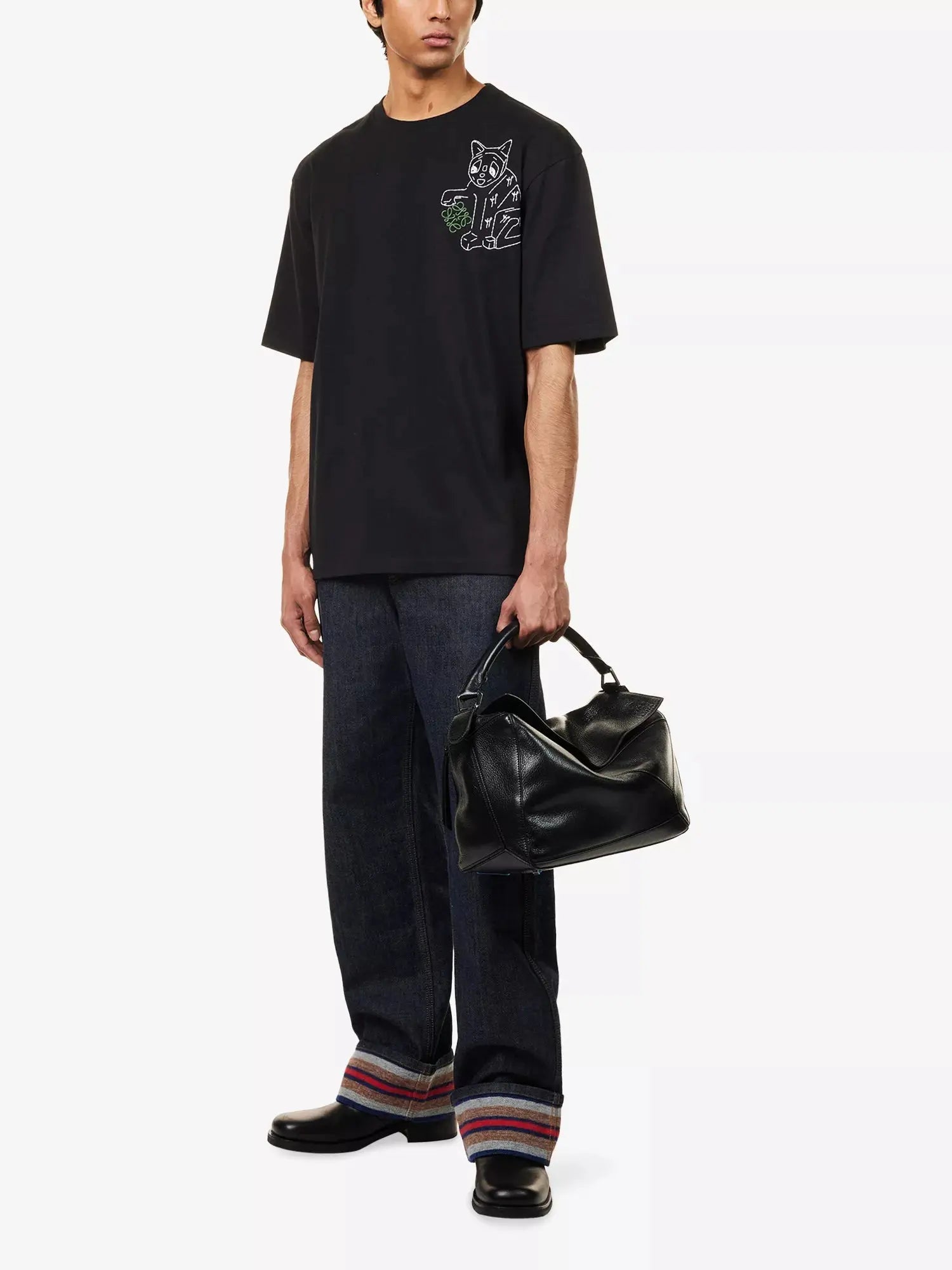 Men's Cat Loose-Fit Cotton-Jersey T-Shirt Loewe