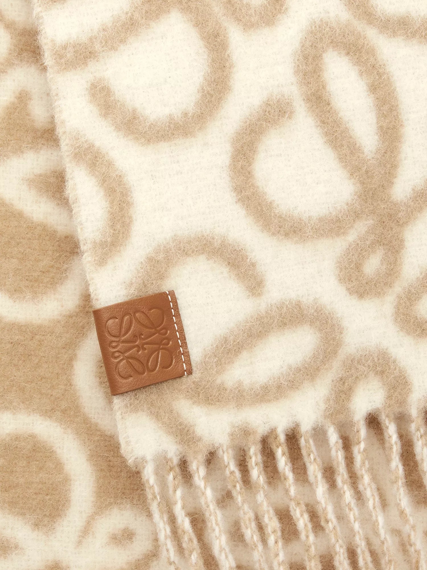 Anagram-patch wool and alpaca-blend scarf