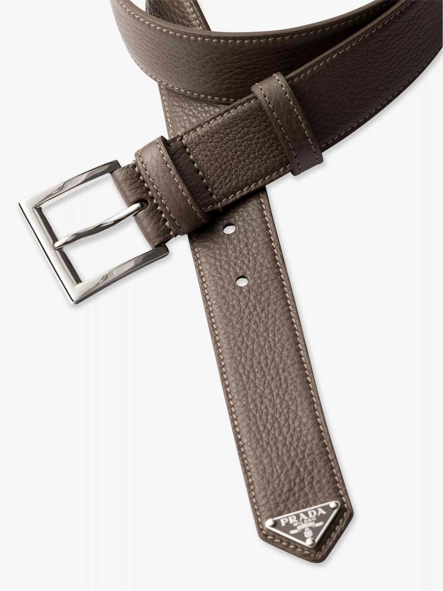Brand-Plaque Leather Belt