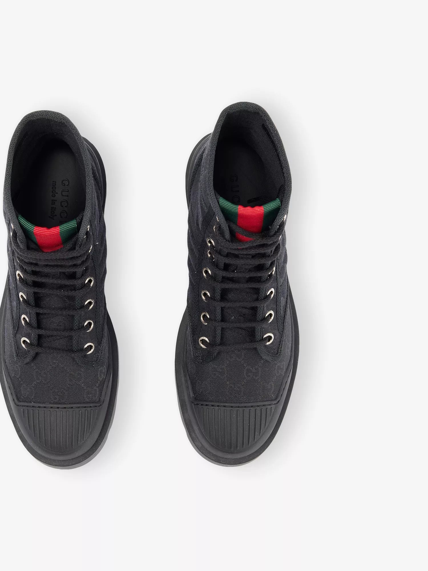 Men's Web monogram canvas boots Gucci