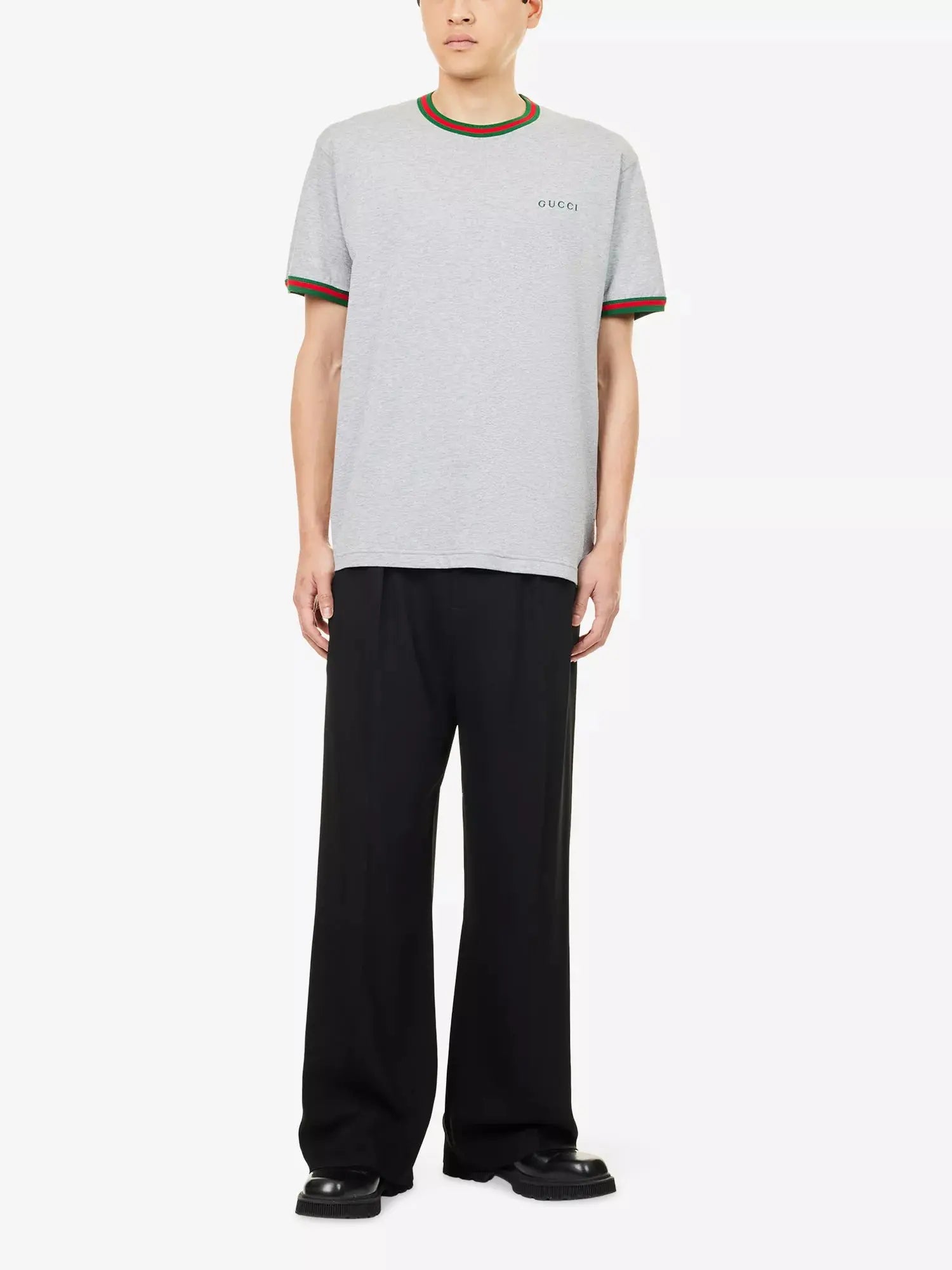 Men's Embroidered-Logo Short-Sleeve Cotton T-Shirt Gucci
