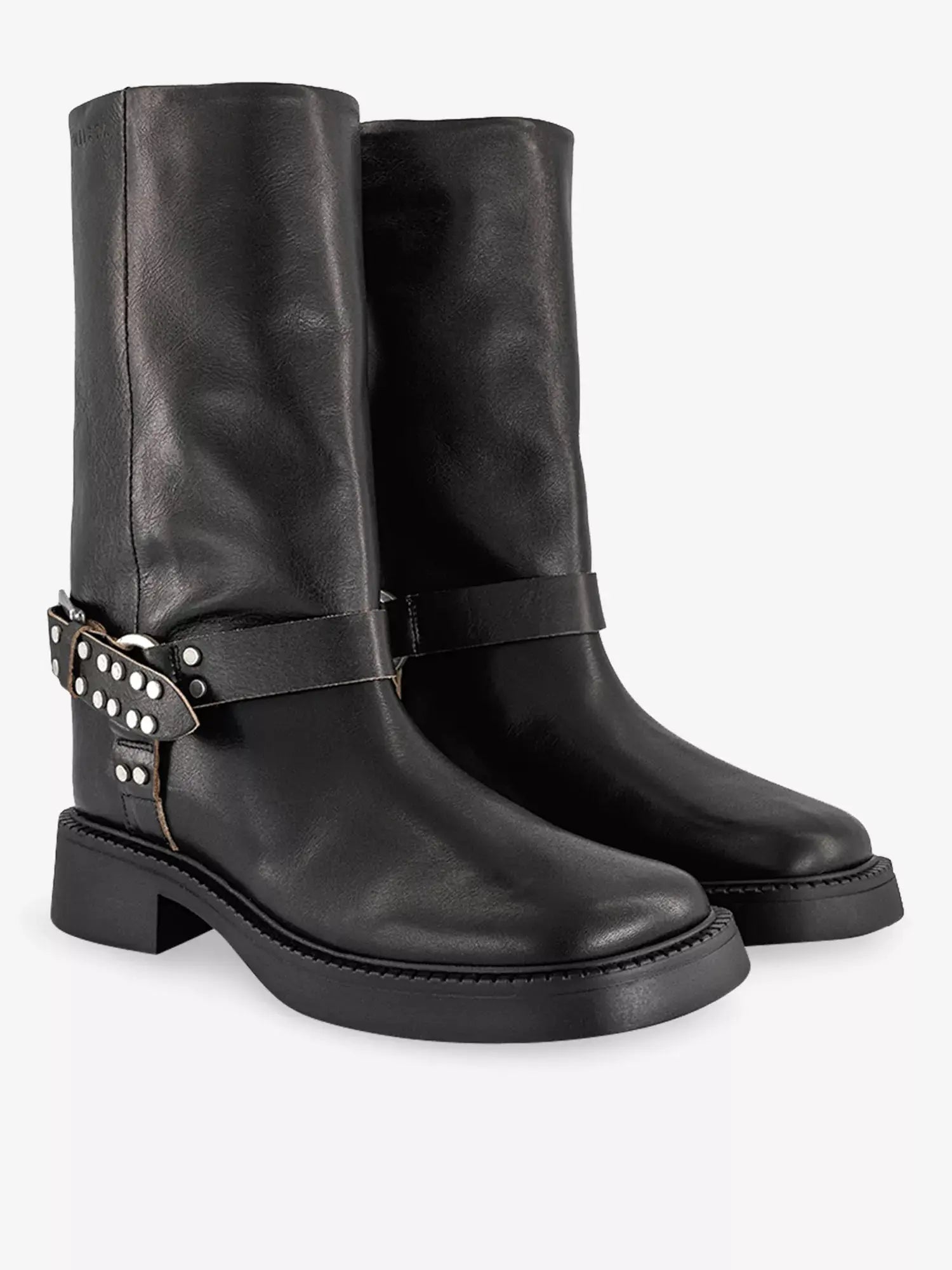 Women's Maitea Leather Flat Ankle Boots Miista