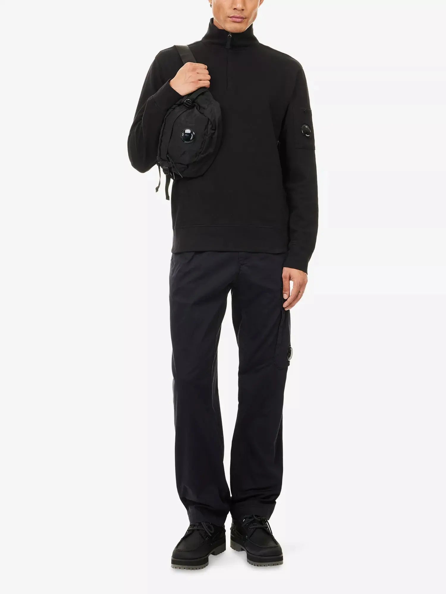 Men's Logo-Patch Half-Zip Cotton Jumper CP Company