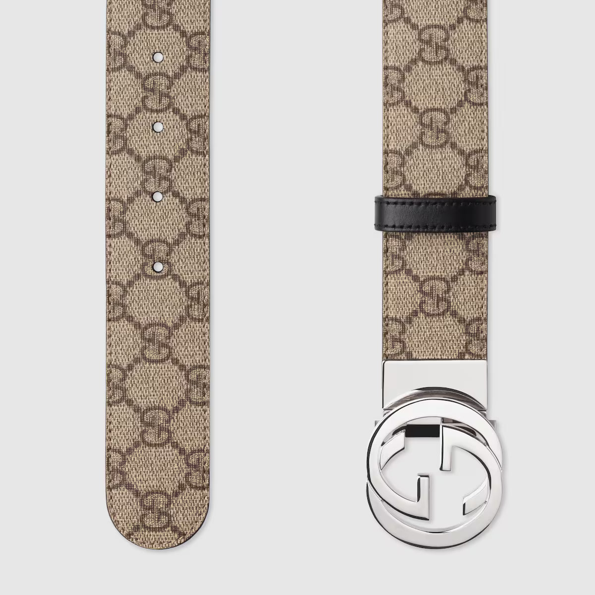 Men's Reversible belt with Interlocking G buckle 3.7cm width Gucci