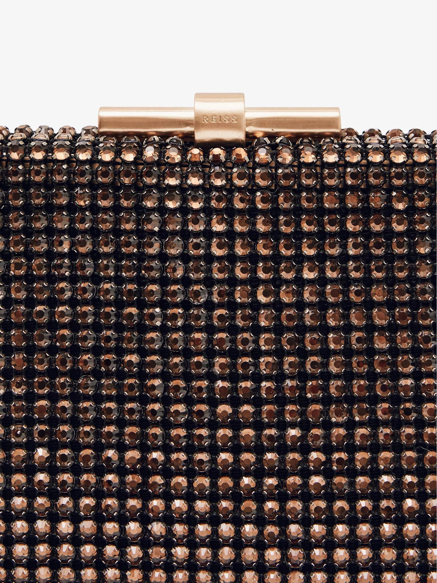 Adaline chain-strap crystal-embellished woven clutch bag