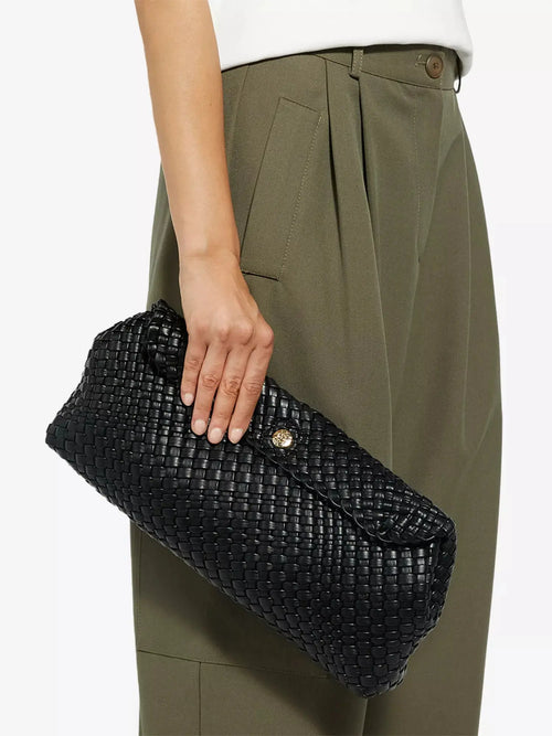 Encourage Woven Faux-Leather Clutch Bag Dune