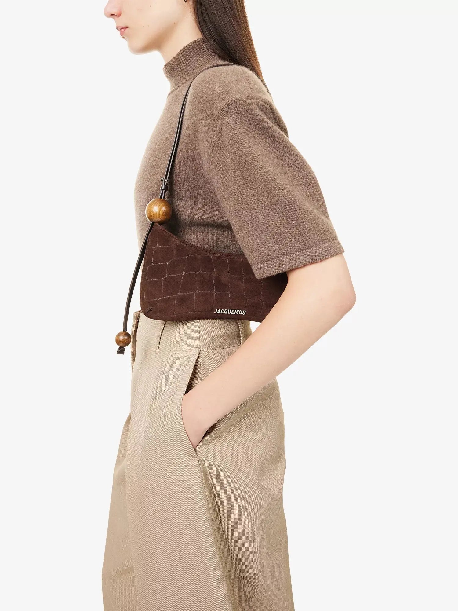 Women's Le Bisou Perle Suede Shoulder Bag Jacquemus